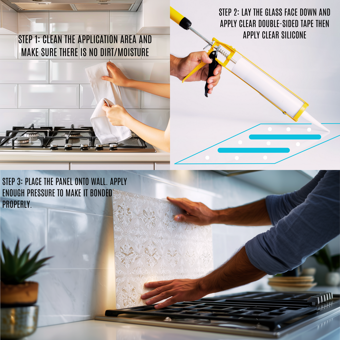 Blue Heron Glass Backsplash, Tempered Glass Wall Art Panel, Coastal Bird Kitchen Backsplash, Modern Wildlife Glass Splashback Decor