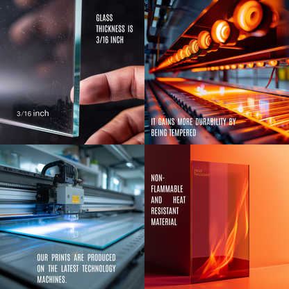 Blue Pattern Marble Look One Piece Tempered Glass Kitchen Splashback For Stove Behind, Kitchen Backsplash, Kitchen Backsplash, Wall Art