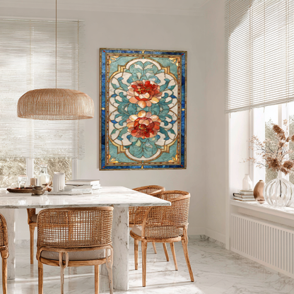 Turkish Tile Pattern Glass Backsplash Panel, Tempered Glass Wall Art, Traditional Anatolian Design, Elegant Kitchen Decor, Stove Protector (Kopya)