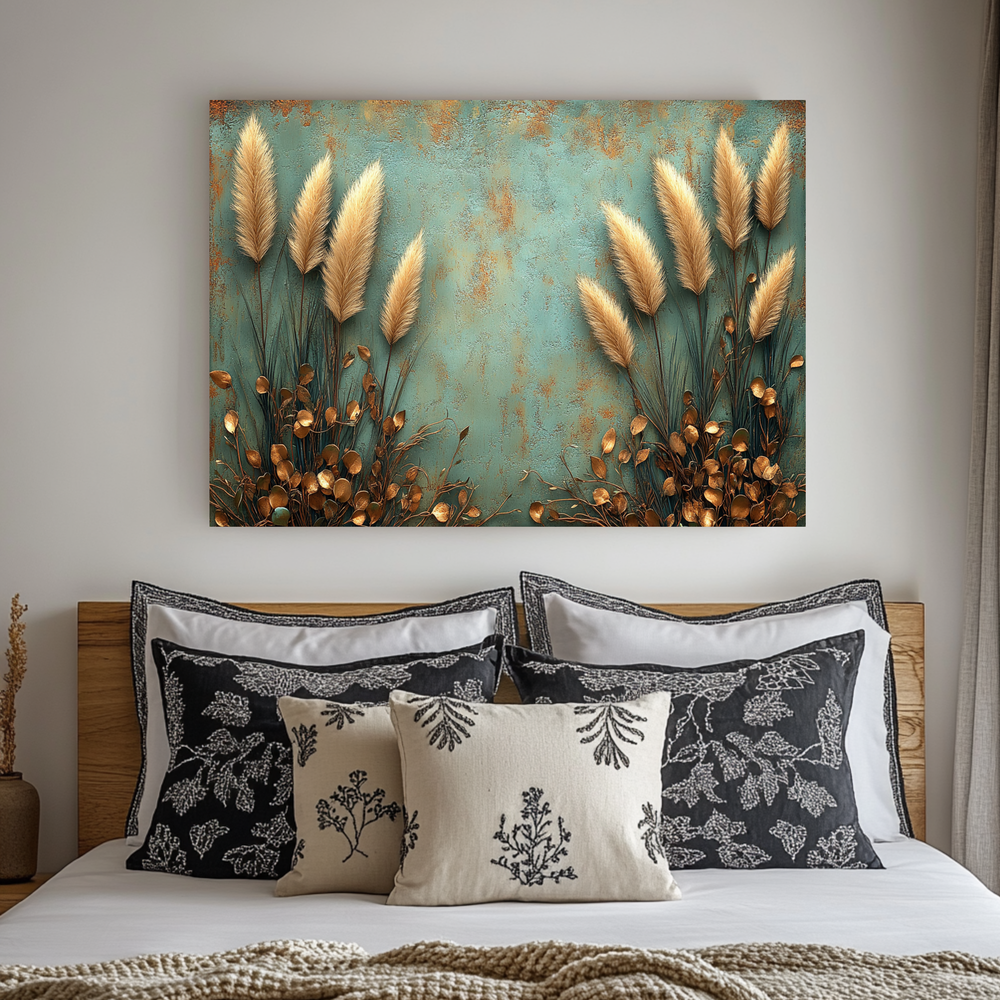 Rustic Pampas Kitchen Glass • Neutral Wall Panel • Boho Inspired Decor • Modern Nature Accent • Kitchen Wall Art