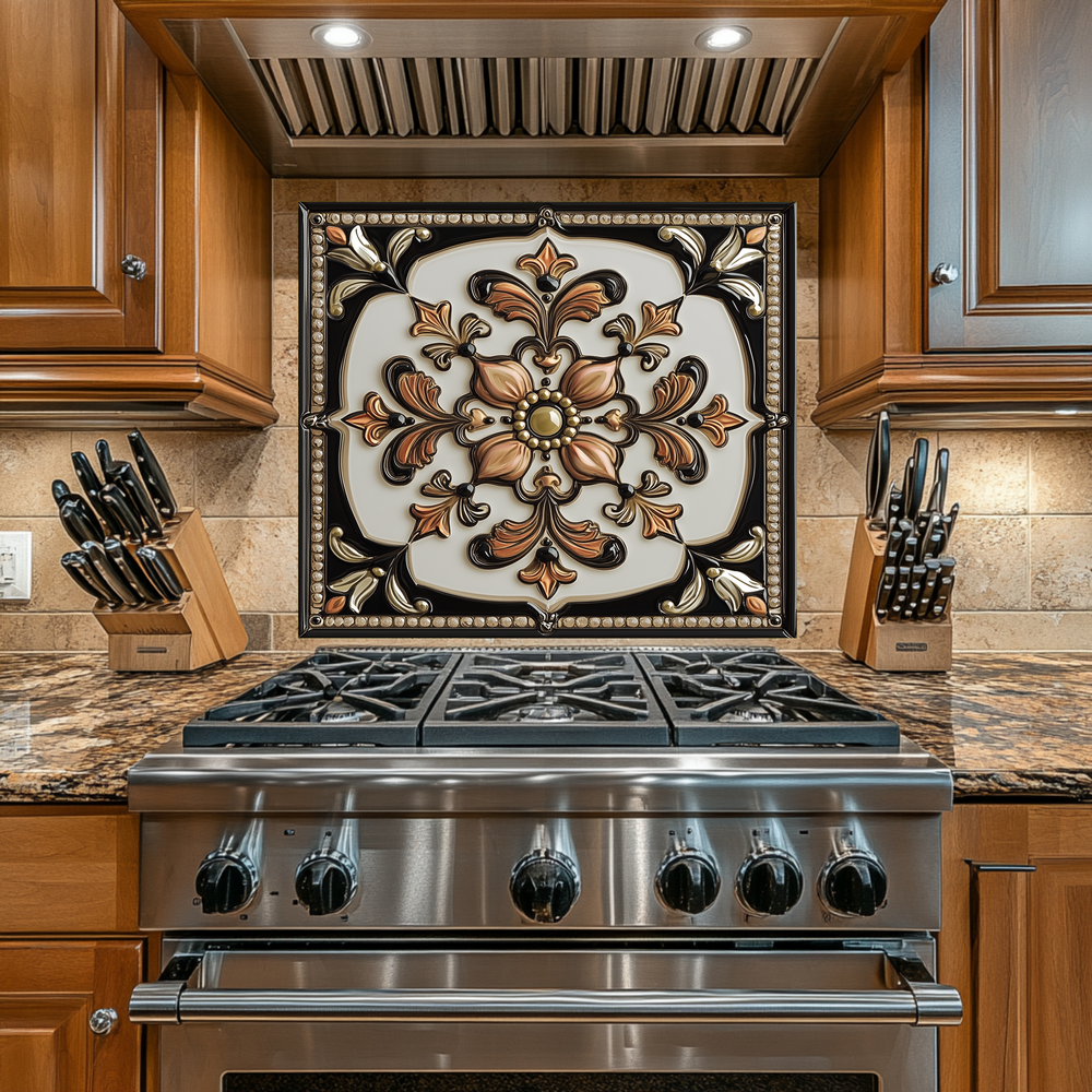 Glass Backsplash, Pattern Tile Look One Piece Tempered Glass Kitchen Splashback For Stove Behind, Marble Look Backsplash, Kitchen Backsplash