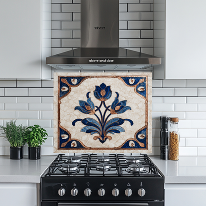 Glass Backsplash, Pattern Tile Look One Piece Tempered Glass Kitchen Splashback For Stove Behind, Marble Look Backsplash, Kitchen Backsplash