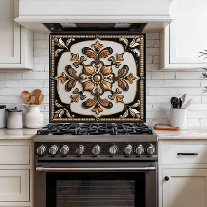 Glass Backsplash, Pattern Tile Look One Piece Tempered Glass Kitchen Splashback For Stove Behind, Marble Look Backsplash, Kitchen Backsplash