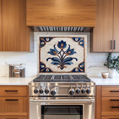 Glass Backsplash, Pattern Tile Look One Piece Tempered Glass Kitchen Splashback For Stove Behind, Marble Look Backsplash, Kitchen Backsplash