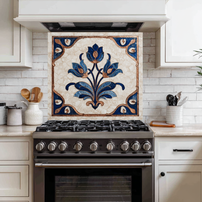 Glass Backsplash, Pattern Tile Look One Piece Tempered Glass Kitchen Splashback For Stove Behind, Marble Look Backsplash, Kitchen Backsplash