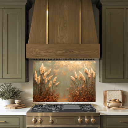 Rustic Pampas Kitchen Glass • Neutral Wall Panel • Boho Inspired Decor • Modern Nature Accent • Kitchen Wall Art