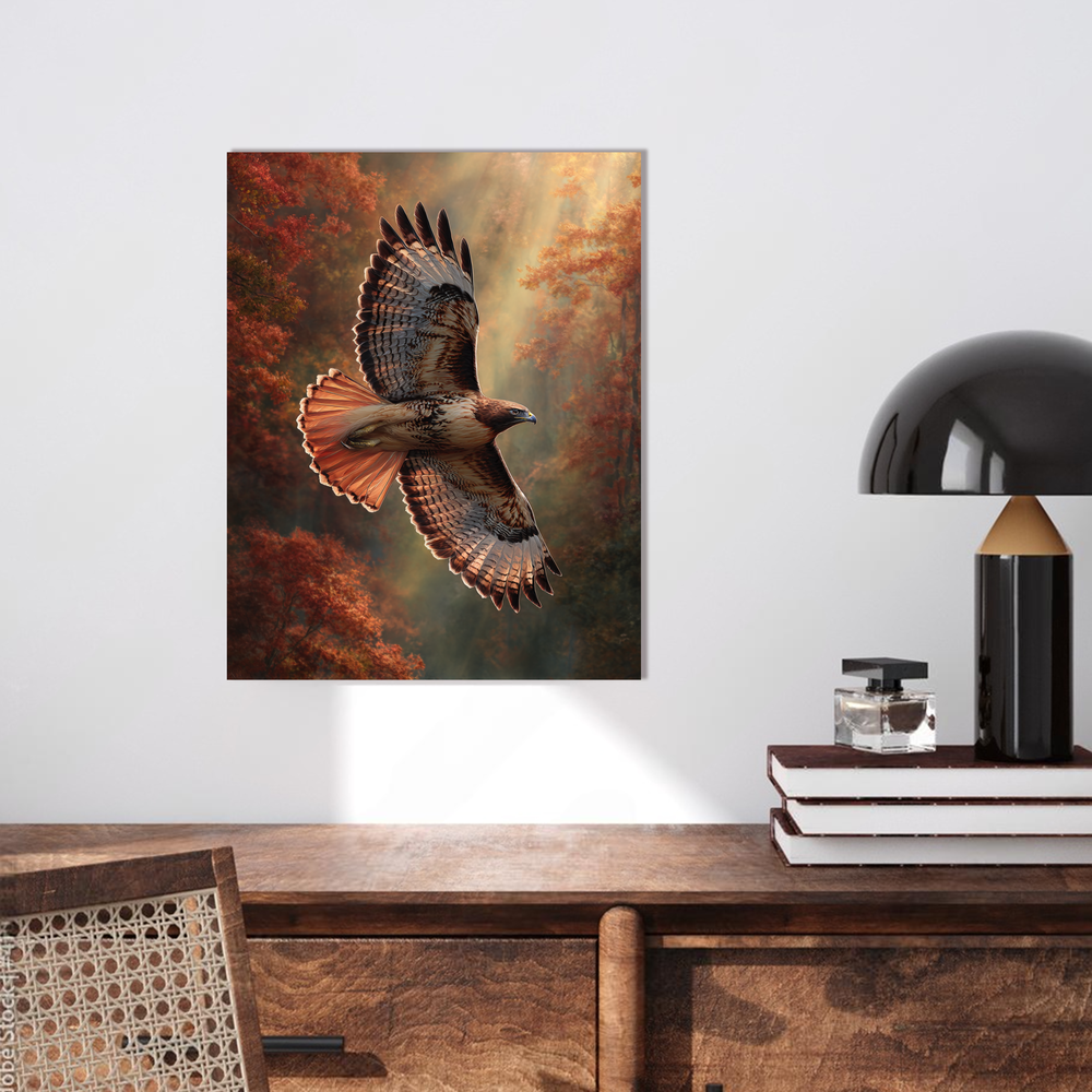 Hawk Copper Look One Piece Tempered Glass Kitchen Backsplash for Stove Behind, Kitchen Splashback, Glass Wall Art