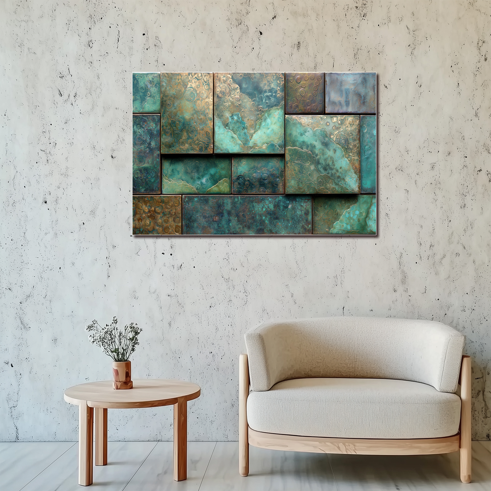 Rustic Copper Tile Glass Backsplash, Antique Style Kitchen Wall Panel, Vintage Farmhouse Glass Tile, Warm Metallic Home Decor