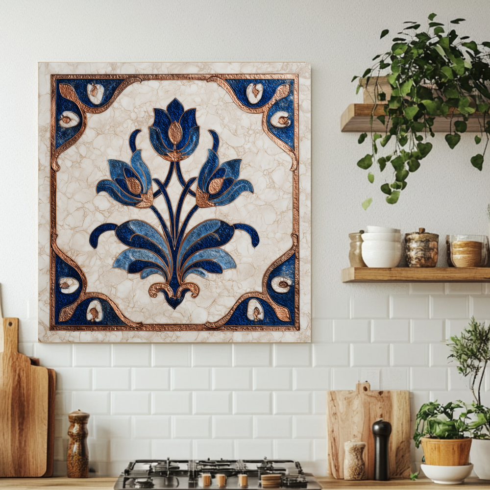 Glass Backsplash, Pattern Tile Look One Piece Tempered Glass Kitchen Splashback For Stove Behind, Marble Look Backsplash, Kitchen Backsplash