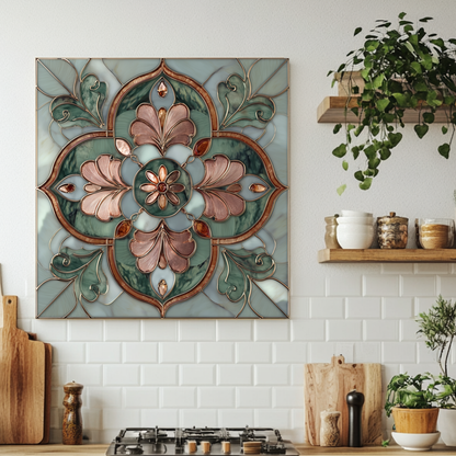 Green Glass Backsplash, Ottoman Tile Look Tempered Glass Kitchen Splashback For Stove Behind, Copper Look Backsplash, Oven Backsplashes