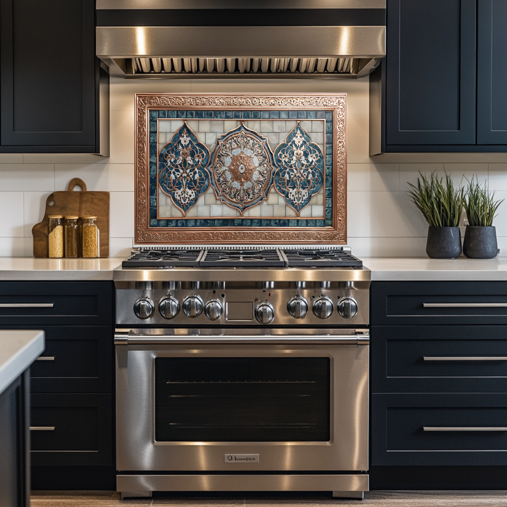 Glass Backsplash, Pattern Tile Look One Piece Tempered Glass Kitchen Splashback For Stove Behind, Marble Look Backsplash, Kitchen Backsplash