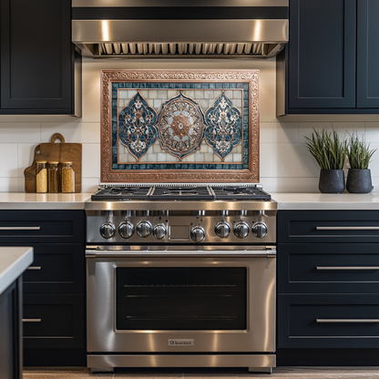 Glass Backsplash, Pattern Tile Look One Piece Tempered Glass Kitchen Splashback For Stove Behind, Marble Look Backsplash, Kitchen Backsplash
