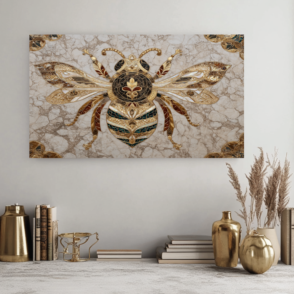 Magnificent Bee Print One Piece Tempered Glass Kitchen Splashback For Stove Behind, Kitchen Backsplash, Wall Art
