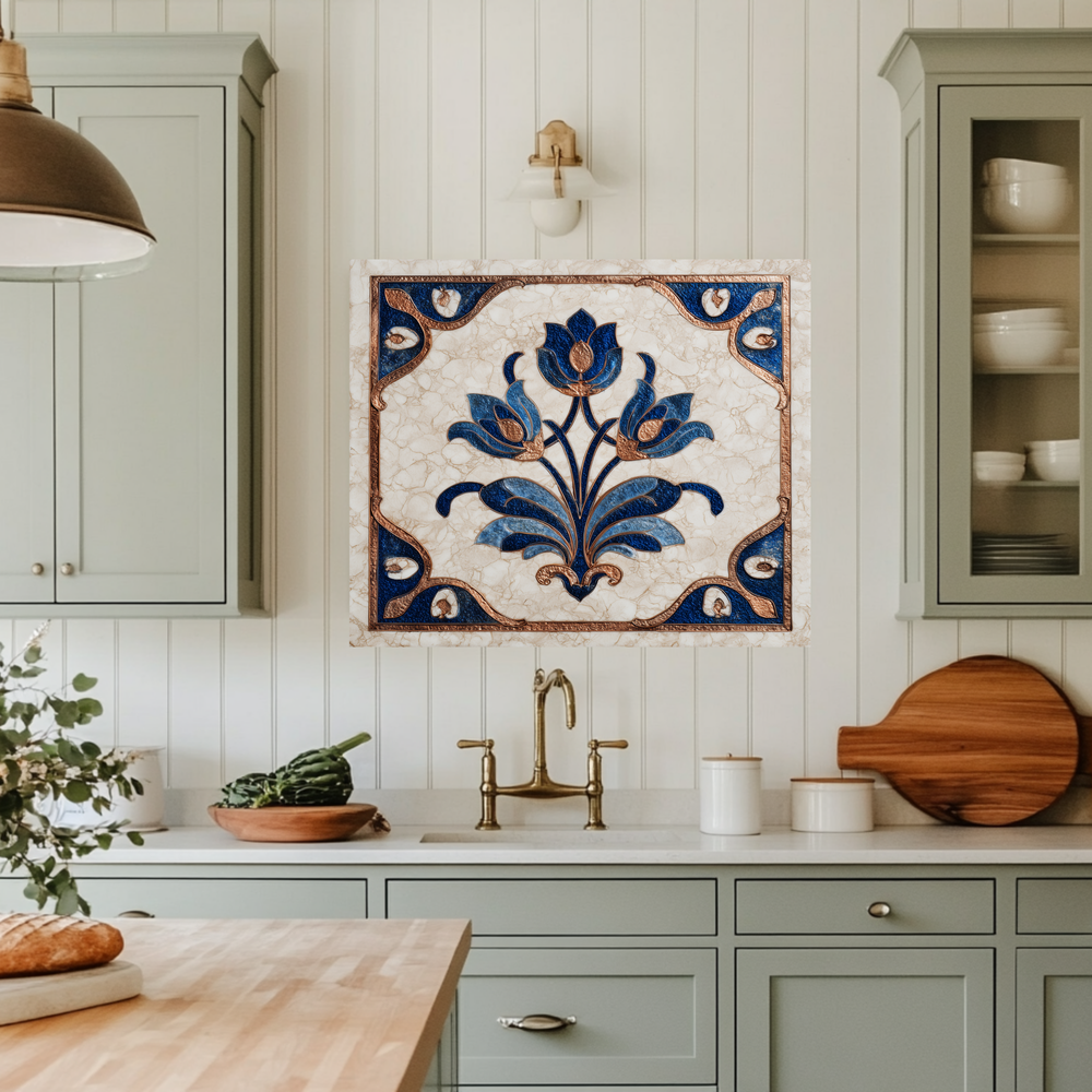 Glass Backsplash, Pattern Tile Look One Piece Tempered Glass Kitchen Splashback For Stove Behind, Marble Look Backsplash, Kitchen Backsplash