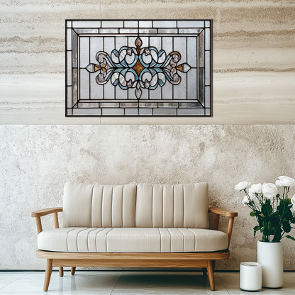 Classic Stained Look Glass Style Backsplash Panel, Tempered Glass Wall Art, Timeless Color Design, Elegant Kitchen Decor, Stove Protector