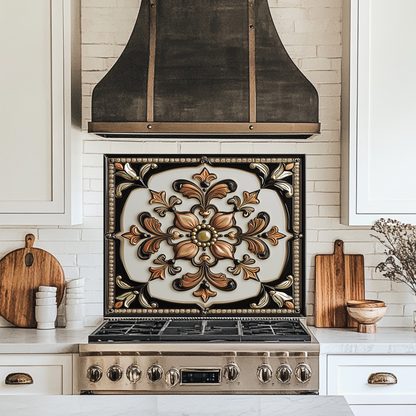 Glass Backsplash, Pattern Tile Look One Piece Tempered Glass Kitchen Splashback For Stove Behind, Marble Look Backsplash, Kitchen Backsplash