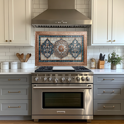 Glass Backsplash, Pattern Tile Look One Piece Tempered Glass Kitchen Splashback For Stove Behind, Marble Look Backsplash, Kitchen Backsplash