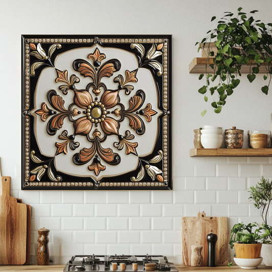 Glass Backsplash, Pattern Tile Look One Piece Tempered Glass Kitchen Splashback For Stove Behind, Marble Look Backsplash, Kitchen Backsplash