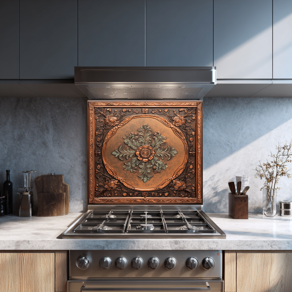 Glass Backsplash, Pattern Tile Look One Piece Tempered Glass Kitchen Splashback For Stove Behind, Marble Look Backsplash, Kitchen Backsplash