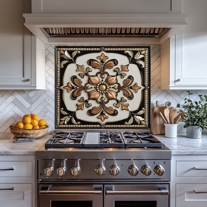 Glass Backsplash, Pattern Tile Look One Piece Tempered Glass Kitchen Splashback For Stove Behind, Marble Look Backsplash, Kitchen Backsplash