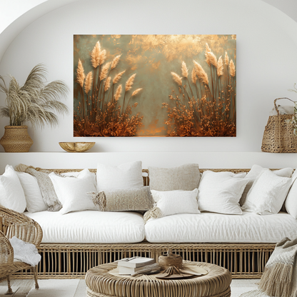 Rustic Pampas Kitchen Glass • Neutral Wall Panel • Boho Inspired Decor • Modern Nature Accent • Kitchen Wall Art