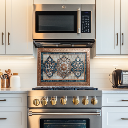 Glass Backsplash, Pattern Tile Look One Piece Tempered Glass Kitchen Splashback For Stove Behind, Marble Look Backsplash, Kitchen Backsplash